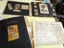 WW II - NEWSPAPER SCRAPBOOKS - RATION STAMPS - A VIEW FROM THE HOME FRONT - MORE