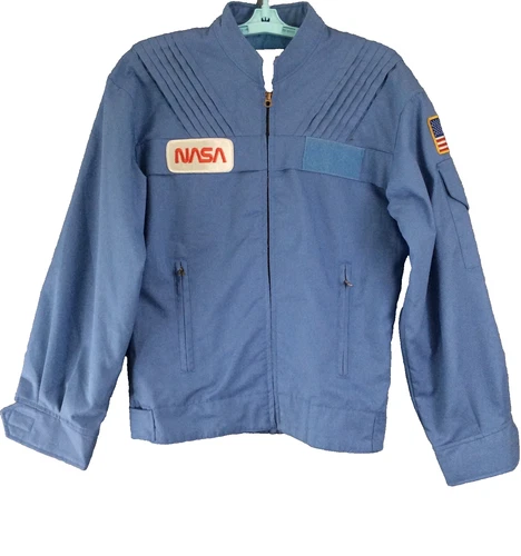 Space Camp NASA Flight Jacket Blue Space Gear Vintage XS Made in USA Sci-Fi - product listing photo
