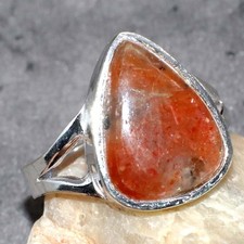 925 Silver Plated Exclusive Sunstone Ring Jewelry Size US FreeSize GW