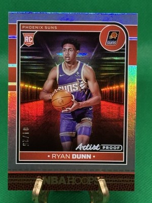 2024-25 Panini Hoops Ryan Dunn Rookies Artist's Proof RC /25 #258 Suns
