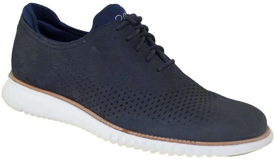 Cole Haan Para Hombre 2.Zerogrand Forrado Láser Punta de Ala Oxford Azul Estilo C23806