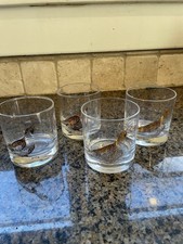 Set of 4 Vintage Couroc California Quail Lowball Glasses – 3.5" Tumbler Barware