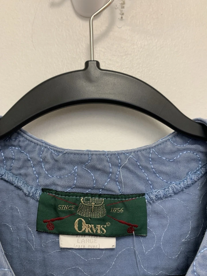 Vintage Orvis Blue Stitched Vest Size Large - Image 3 of 4