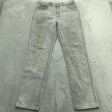 VTG Lee Jeans Men 36x34 Gray Riders Straight Leg Acid Wash Made in USA Denim