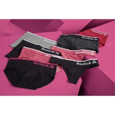 Reebok Women's Underwear Seamless Hipster Panties, 6-Pack, Size M Multi --EB2--