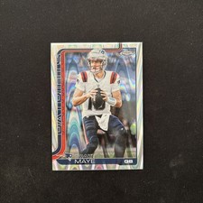 2025 Topps Chrome NFL Drake Maye Raywave Refractor Silver Wave Patriots