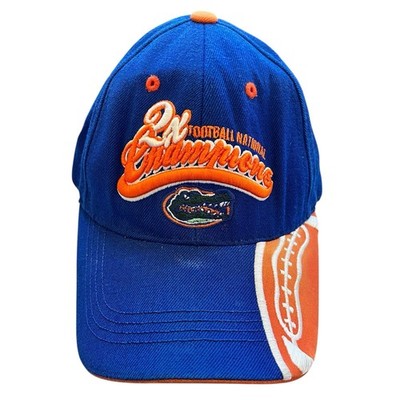 Florida Gators Hat Cap 2x Football National Champions Hat 96, 06 Blue HooknLoop