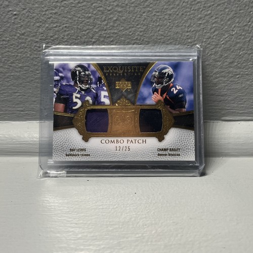 2007 UD Exquisite Ray Lewis Champ Bailey Combo Patch Game Used /25