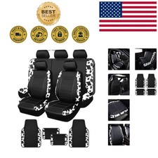 Stylish Carbon Fiber And Faux Leather Car Seat Covers - Quick Install Set
