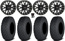 System 3 ST-3 14" Wheels Black 28" Coyote Tires Suzuki KingQuad