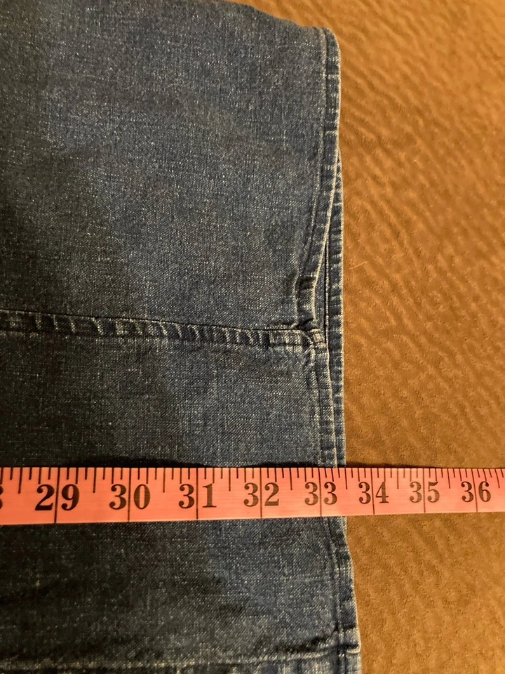 Requisitos Falda Denim Vintage Años 90’s/Mujer’s 14/Azul/55% Lino/45% Algodón Foto 4 de 4