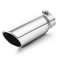 Exhaust Tip 3 Inch Inlet 3" Inlet 4" Outlet 12" Long Exhaust Bolt On POLISHED