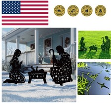 Metal Nativity Scene Outdoor Christmas Decorations, 17  Nativity Silhouette O...