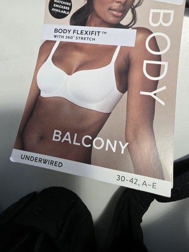M&S Flexifit Wired Balcony T-Shirt Bra, Black, 42B, 42C - Picture 2 of 7