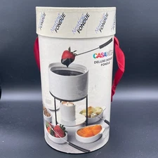 Casamoda White Deluxe 16 Piece Dessert Nesting Fondue Set Open Box