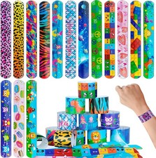 Slap Bracelets for Kids Party Favors 48Pcs Goodie Styles