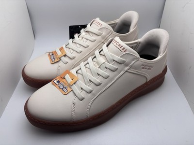 Men 10.5 SKECHERS Court Break Double Vented Hands Free Slip-Ins White Sneakers