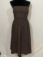 J. Crew 6 Juliet Brown Silk Chiffon Sleeveless Cocktail Dress