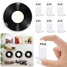 12Pcs Clear Vinyl Self Adhesive Album Record Holder Display Shelf Wall Mount
