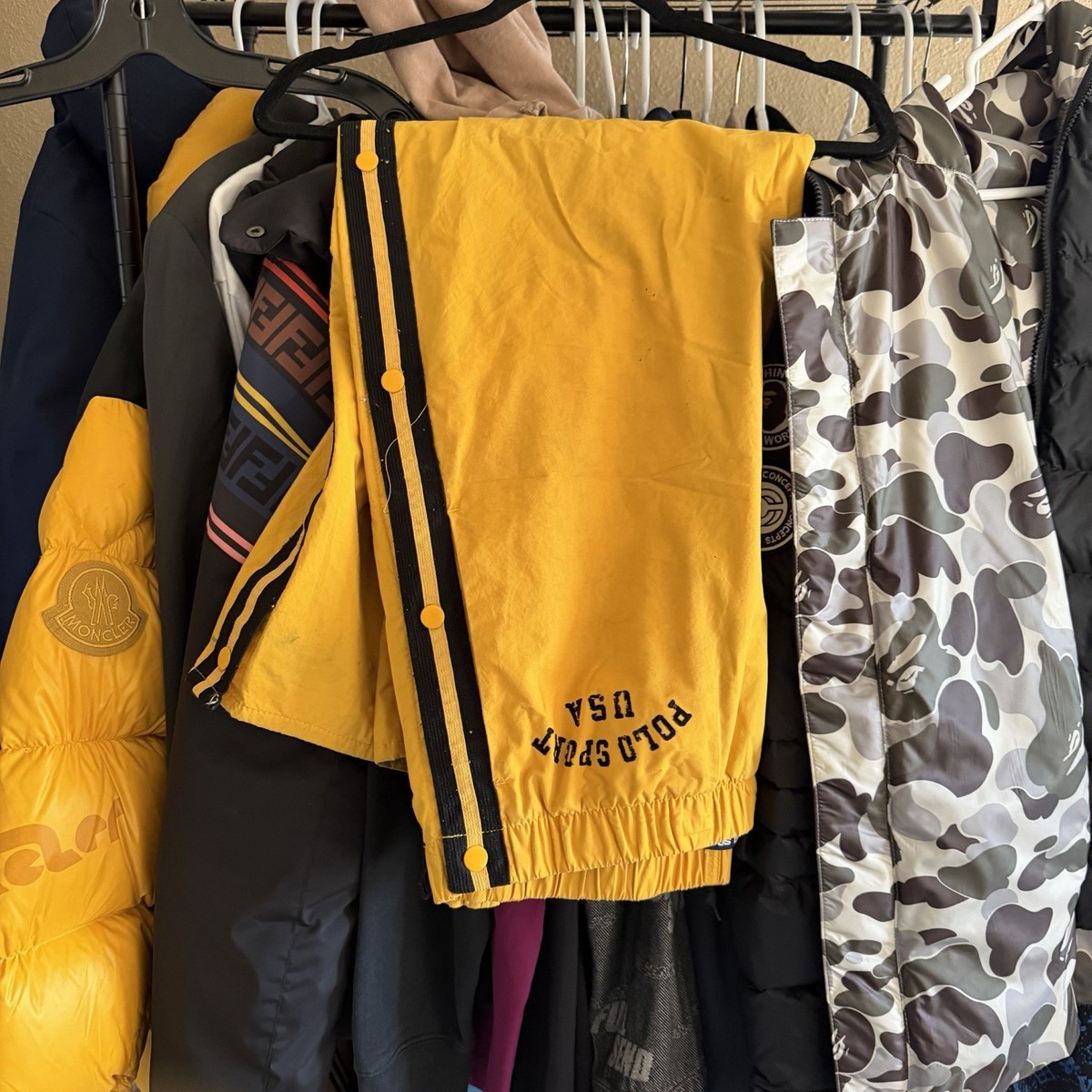 Vtg Ralph Lauren Polo Sport Navy Blue Yellow Tracksuit Jacket