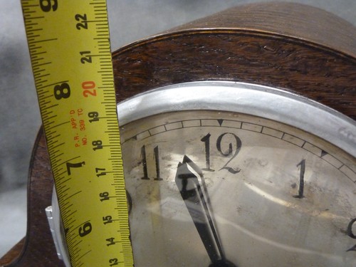 ART DECO MANTEL CLOCK PERIVALE OAK SERVICED REFINISHED WESTMINSTER CHIMES SPRING - Picture 11 of 13