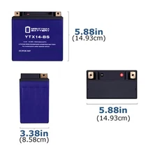 Mighty Max YTX14-BS Lithium Battery Replaces Yamaha 660 RR, RL, RS Raptor 01-05