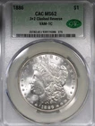 1886 Morgan Dollar CAC MS62 3+2 Clashed Reverse VAM-1C