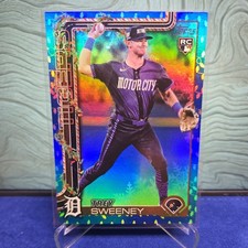 RC 2025 Topps Holiday Trey Sweeney RC  Blue Metallic Holiday Lights #172 Tigers