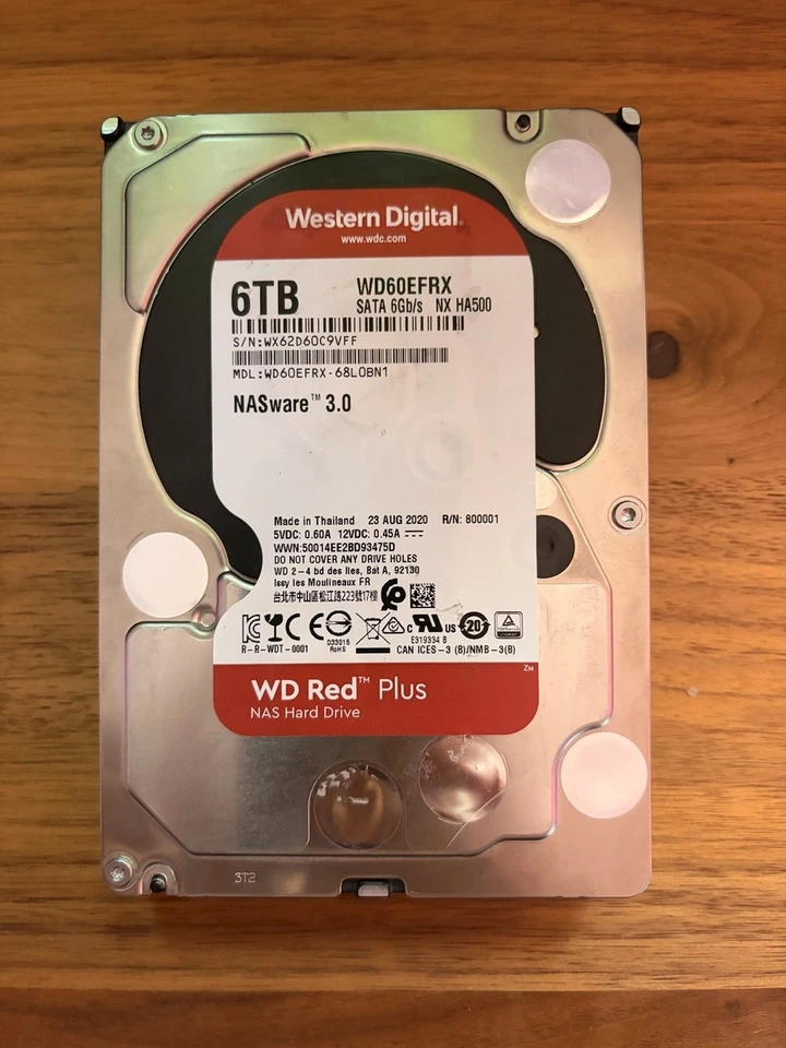 WD Red 6TB WD60EFRX – NAS Festplatte – fehlerfrei, ideal für NAS/Server