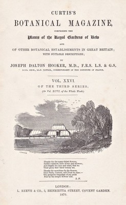 Titelblatt Titel title page Botanical Magazine Botany Vol. XXVI  Curtis 1870