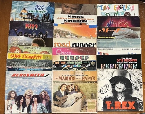 Empty Vinyl Record Cover Lot of 25 No Records Kiss LED Zeppelin Queen Who