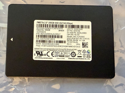 Samsung PM871b 256GB 2.5'' SATA SSD MZ7LN256HAJQ Solid State