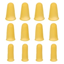 Silicone Finger Protectors, Finger Cover, Orange, 3 Sizes, 12 Pcs