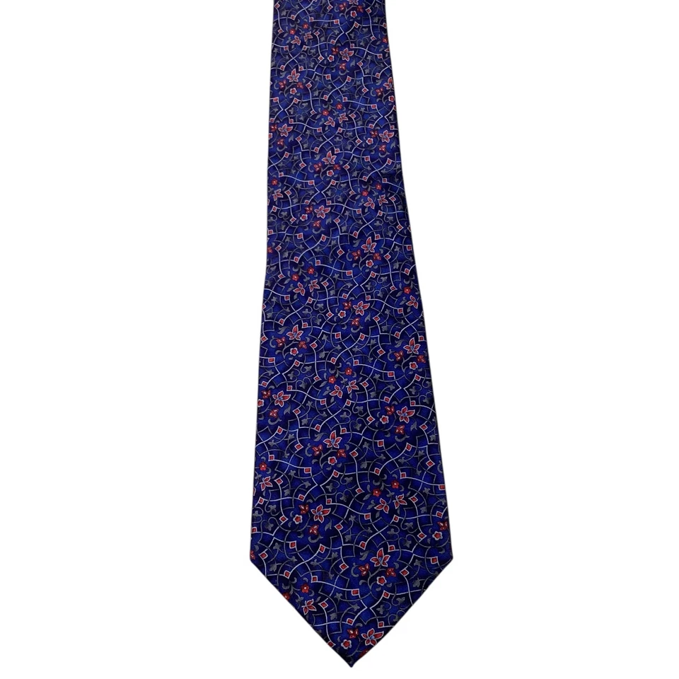 Corbata de diseñador 100 % seda azul/rojo del Museo Metropolitano de Arte para hombre nueva con etiquetas Foto 2 de 3