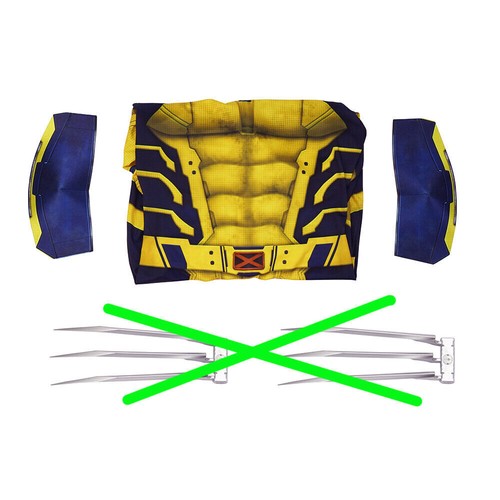 Wolverine Jumpsuit & Paws Deadpool 3 Bodysuit Halloween Cosplay Costume Set Suit - Picture 19 of 19