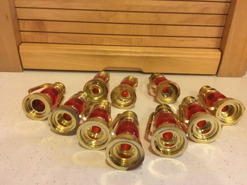 Vintage Lot 10 Red-Gold Plastic Lantern Christmas Novelty Light Strand Covers - Picture 7 of 9