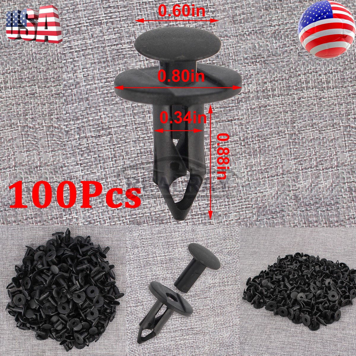 Set Of 20: Nylon Push Type Retainer Clips 21030249 6503598 For GM - Foto 2