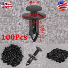 100pc Clips for Hole Plastic Rivets Retainer Fender Bumper Push Pin Fastener 8mm