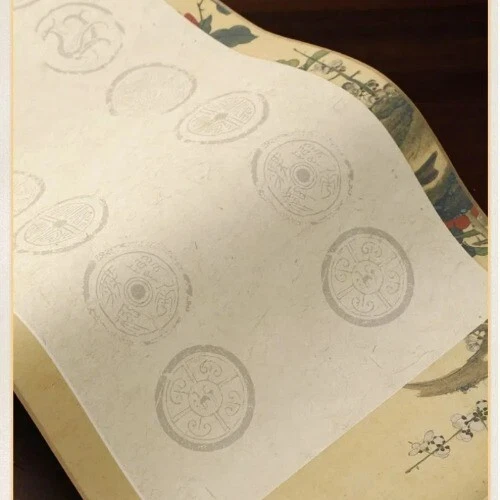 Papel Xuan Colgante Pergamino Batik Medio Maduro Arroz Papel Flor Pájaro Papel Xuan Foto 3 de 4