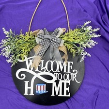 Welcome To Our Home Round Door Sign 12  