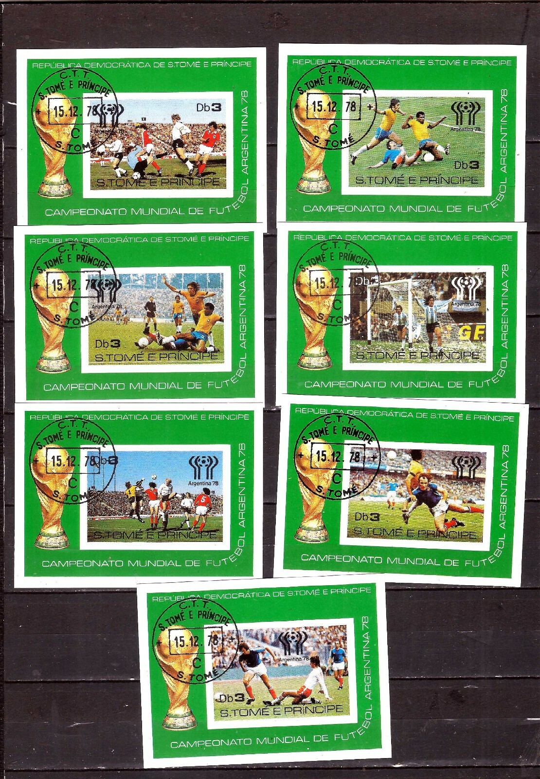 SPORT10 SAN TOME & PRINCIPE, 7 Blocs sur le sport: Football