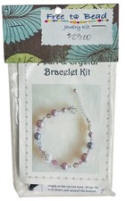 BRACELET MAKING KIT PINKS PURPLES FAUX PEARLS CRYSTALS NOS FREE TO BEAD SHOP