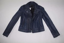 Joie Caldine Short Leather Jacket, Dark Navy, Size S, Msrp $998