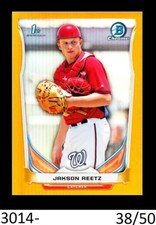 1-2014 BOWMAN CHROME DRAFT GOLD REFRACTOR JAKSON REETZ NATIONALS 38/50