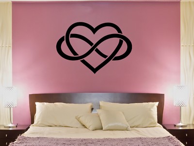 Wall Decal Heart Infinity Sign Love Romantic Bedroom Decor Vinyl ...