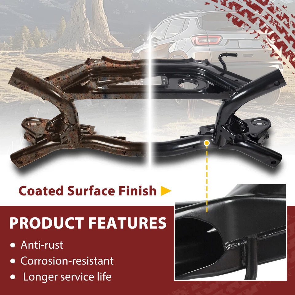 For Jeep Compass/Patriot Caliber 07-17 Rear Steel Crossmember Subframe& Bolt Kit - Image 3 of 4