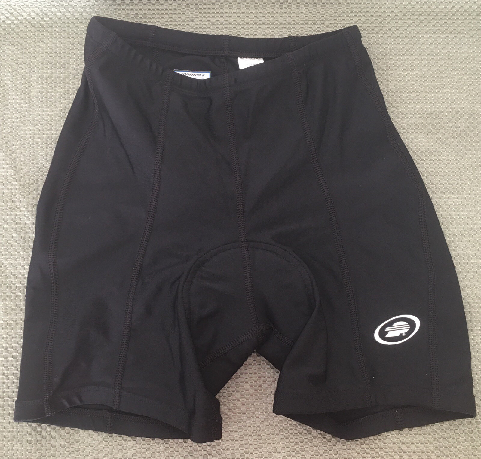 Performance Womens Biker Shorts Padded Drawstring Black Size Medium-image