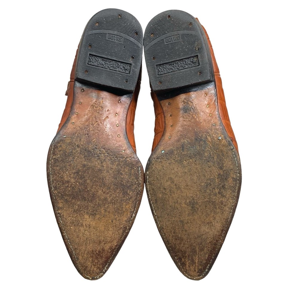Je Ver Mens Crocodile Rusty Orange Cowboy Boot Size Mex 26.5 US M 7.5