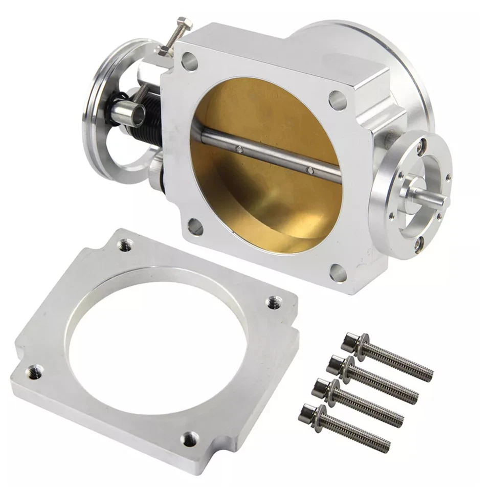 90mm Reverse High Flow Throttle Body +TPS Sensor for Toyota Supra 1JZ 2JZ Silver - Imagem 4 de 4