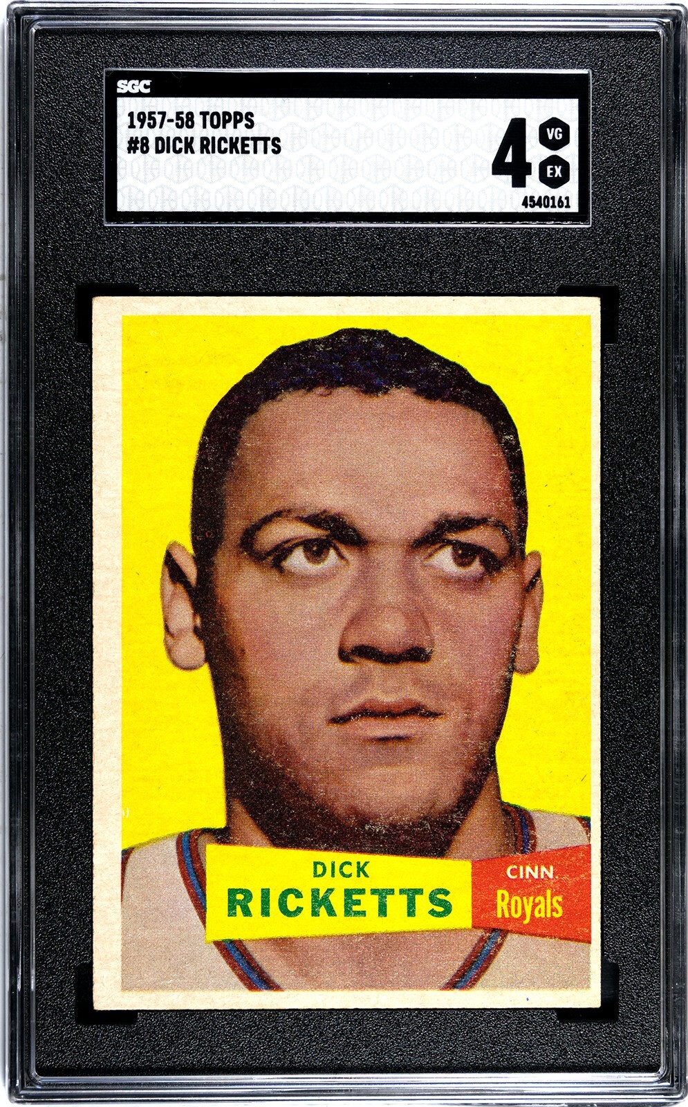 1957-58 Topps DICK RICKETTS ROOKIE Royals #8 SGC 4 VG/EX **GRADED SET BREAK**